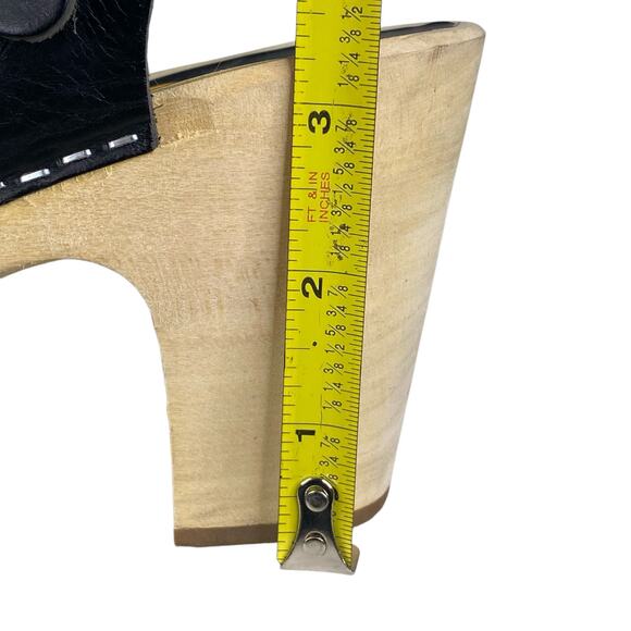 Swedish Hasbeens Toffel Women's Black Leather Slingback Clog Sandal Size 39 US 9 - Picture 12 of 13